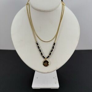 Katie Loxton Circle Gold Tone Pendant Chain Necklace With Charms Gold Tone